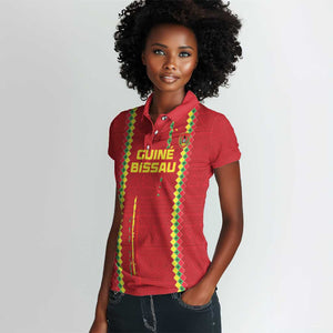 Custom Guinea Bissau Football Women Polo Shirt Go Djurtus - African Pattern