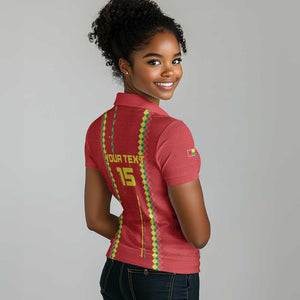 Custom Guinea Bissau Football Women Polo Shirt Go Djurtus - African Pattern