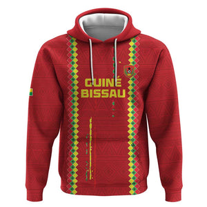 Custom Guinea Bissau Football Zip Hoodie Go Djurtus - African Pattern