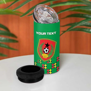 Custom Guinea Bissau Football 4 in 1 Can Cooler Tumbler African Wild Dog - Go Djurtus