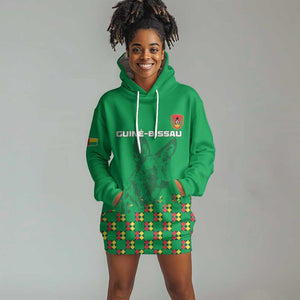 Custom Guinea Bissau Football Hoodie Dress African Wild Dog - Go Djurtus