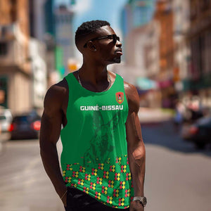 Custom Guinea Bissau Football Men Tank Top African Wild Dog - Go Djurtus