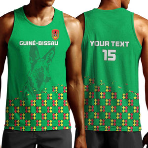 Custom Guinea Bissau Football Men Tank Top African Wild Dog - Go Djurtus