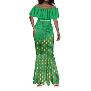 Custom Guinea Bissau Football Mermaid Dress African Wild Dog - Go Djurtus