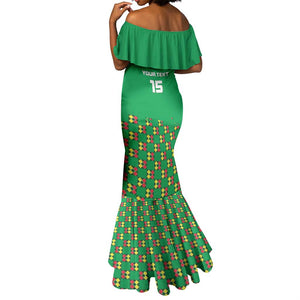 Custom Guinea Bissau Football Mermaid Dress African Wild Dog - Go Djurtus