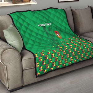 Custom Guinea Bissau Football Quilt African Wild Dog - Go Djurtus