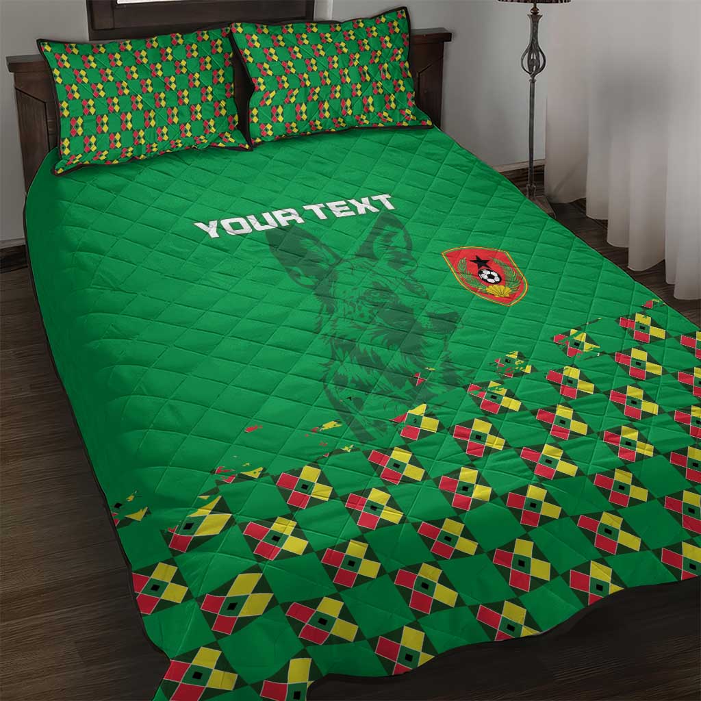 Custom Guinea Bissau Football Quilt Bed Set African Wild Dog - Go Djurtus