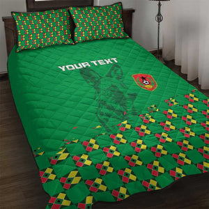 Custom Guinea Bissau Football Quilt Bed Set African Wild Dog - Go Djurtus