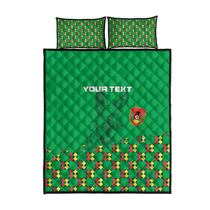 Custom Guinea Bissau Football Quilt Bed Set African Wild Dog - Go Djurtus