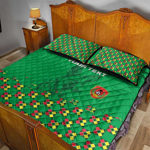 Custom Guinea Bissau Football Quilt Bed Set African Wild Dog - Go Djurtus