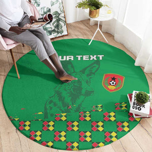 Custom Guinea Bissau Football Round Carpet African Wild Dog - Go Djurtus