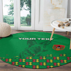 Custom Guinea Bissau Football Round Carpet African Wild Dog - Go Djurtus