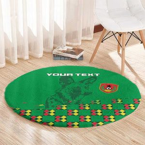 Custom Guinea Bissau Football Round Carpet African Wild Dog - Go Djurtus