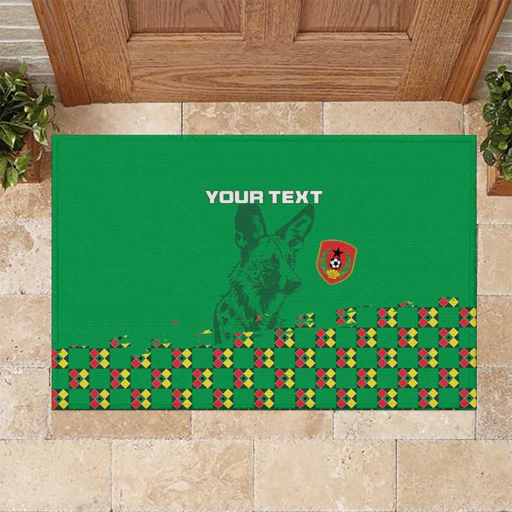 Custom Guinea Bissau Football Rubber Doormat African Wild Dog - Go Djurtus