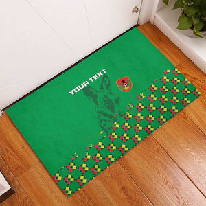 Custom Guinea Bissau Football Rubber Doormat African Wild Dog - Go Djurtus