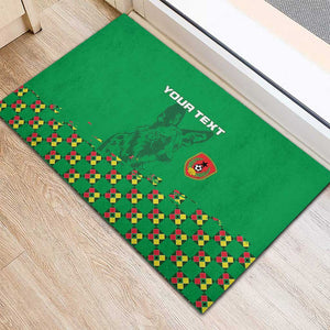 Custom Guinea Bissau Football Rubber Doormat African Wild Dog - Go Djurtus