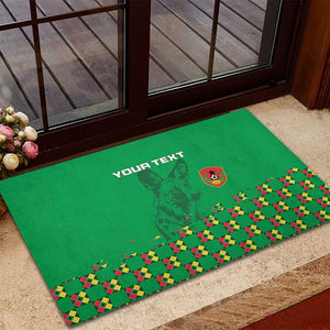 Custom Guinea Bissau Football Rubber Doormat African Wild Dog - Go Djurtus