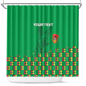 Custom Guinea Bissau Football Shower Curtain African Wild Dog - Go Djurtus