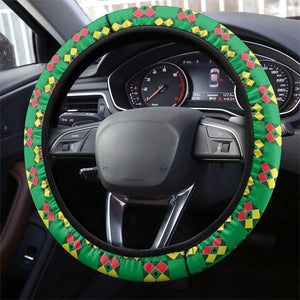 Guinea Bissau Football Steering Wheel Cover African Wild Dog - Go Djurtus