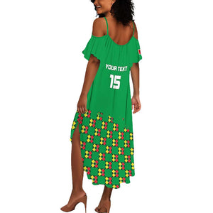 Custom Guinea Bissau Football Summer Maxi Dress African Wild Dog - Go Djurtus