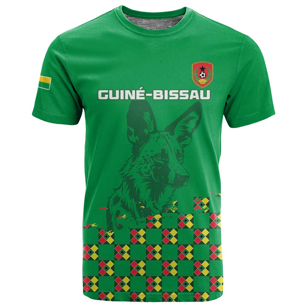 Custom Guinea Bissau Football T shirt African Wild Dog - Go Djurtus