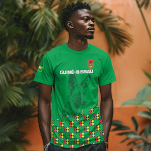 Custom Guinea Bissau Football T shirt African Wild Dog - Go Djurtus