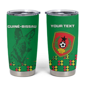 Custom Guinea Bissau Football Tumbler Cup African Wild Dog - Go Djurtus