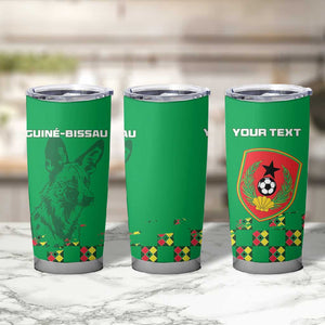 Custom Guinea Bissau Football Tumbler Cup African Wild Dog - Go Djurtus