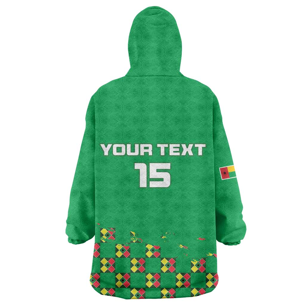 Custom Guinea Bissau Football Wearable Blanket Hoodie African Wild Dog - Go Djurtus