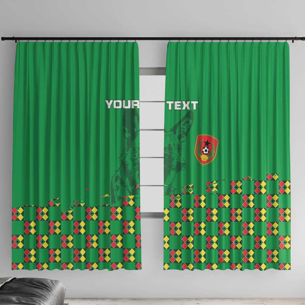 Custom Guinea Bissau Football Window Curtain African Wild Dog - Go Djurtus