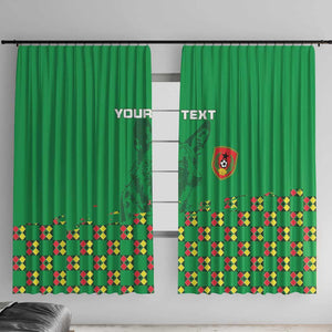 Custom Guinea Bissau Football Window Curtain African Wild Dog - Go Djurtus