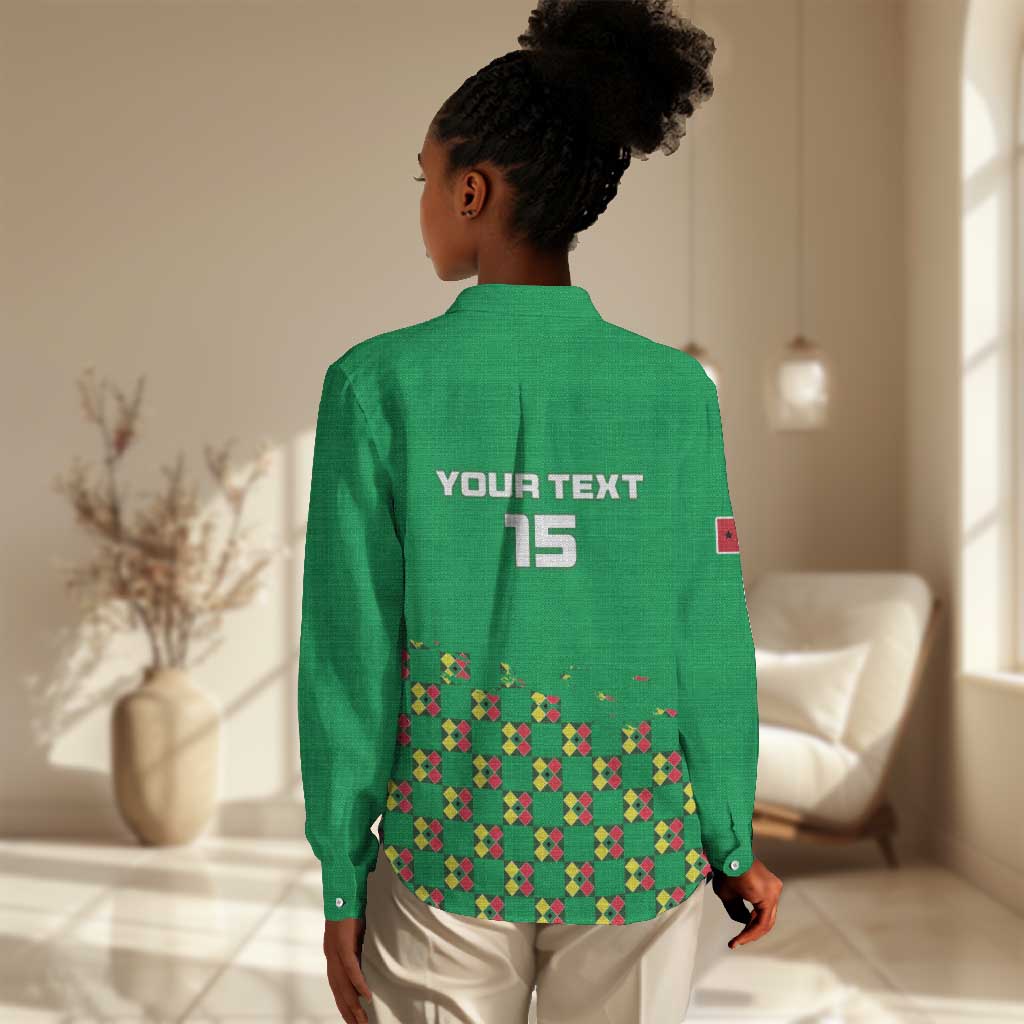 Custom Guinea Bissau Football Women Casual Shirt African Wild Dog - Go Djurtus LT15