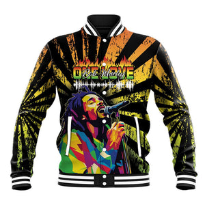 Afro-American Reggae Legend Bob Baseball Jacket One Love - Grunge Style