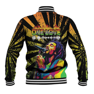 Afro-American Reggae Legend Bob Baseball Jacket One Love - Grunge Style