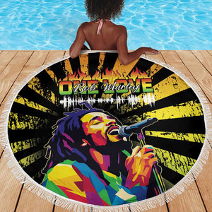 Afro-American Reggae Legend Bob Beach Blanket One Love - Grunge Style