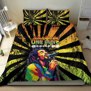 Afro-American Reggae Legend Bob Bedding Set One Love - Grunge Style