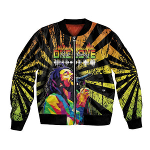 Afro-American Reggae Legend Bob Bomber Jacket One Love - Grunge Style