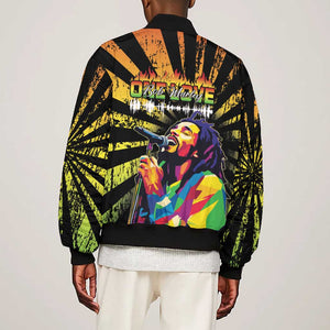 Afro-American Reggae Legend Bob Bomber Jacket One Love - Grunge Style