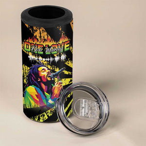 Afro-American Reggae Legend Bob 4 in 1 Can Cooler Tumbler One Love - Grunge Style