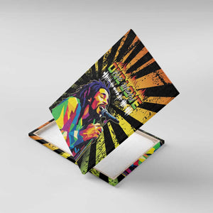 Afro-American Reggae Legend Bob Canvas Wall Art One Love - Grunge Style