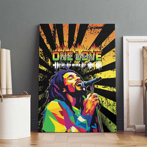 Afro-American Reggae Legend Bob Canvas Wall Art One Love - Grunge Style