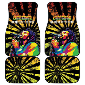 Afro-American Reggae Legend Bob Car Mats One Love - Grunge Style