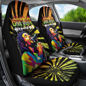 Afro-American Reggae Legend Bob Car Seat Cover One Love - Grunge Style