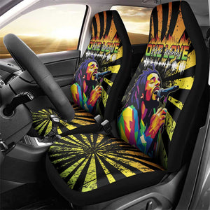 Afro-American Reggae Legend Bob Car Seat Cover One Love - Grunge Style