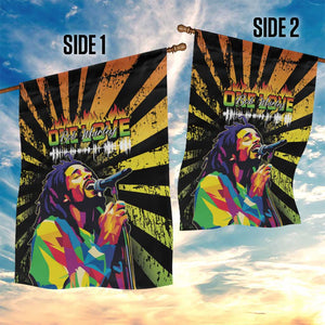 Afro-American Reggae Legend Bob Garden Flag One Love - Grunge Style