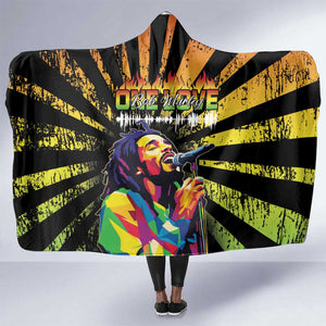 Afro-American Reggae Legend Bob Hooded Blanket One Love - Grunge Style