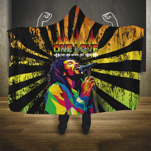 Afro-American Reggae Legend Bob Hooded Blanket One Love - Grunge Style