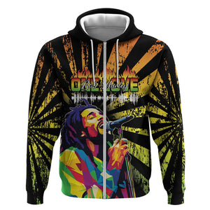 Afro-American Reggae Legend Bob Hoodie One Love - Grunge Style