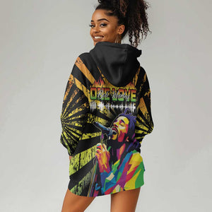 Afro-American Reggae Legend Bob Hoodie Dress One Love - Grunge Style