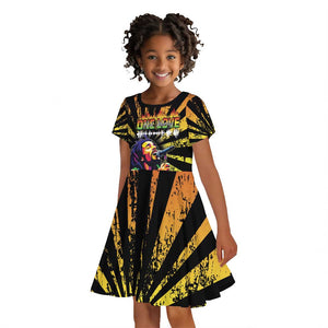 Afro-American Reggae Legend Bob Kid Short Sleeve Dress One Love - Grunge Style